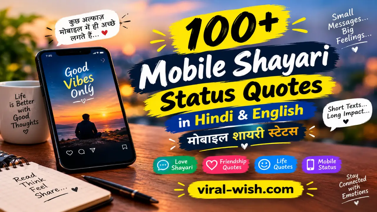 100+ Mobile Shayari Status Quotes in Hindi and English | मोबाइल शायरी स्टेटस