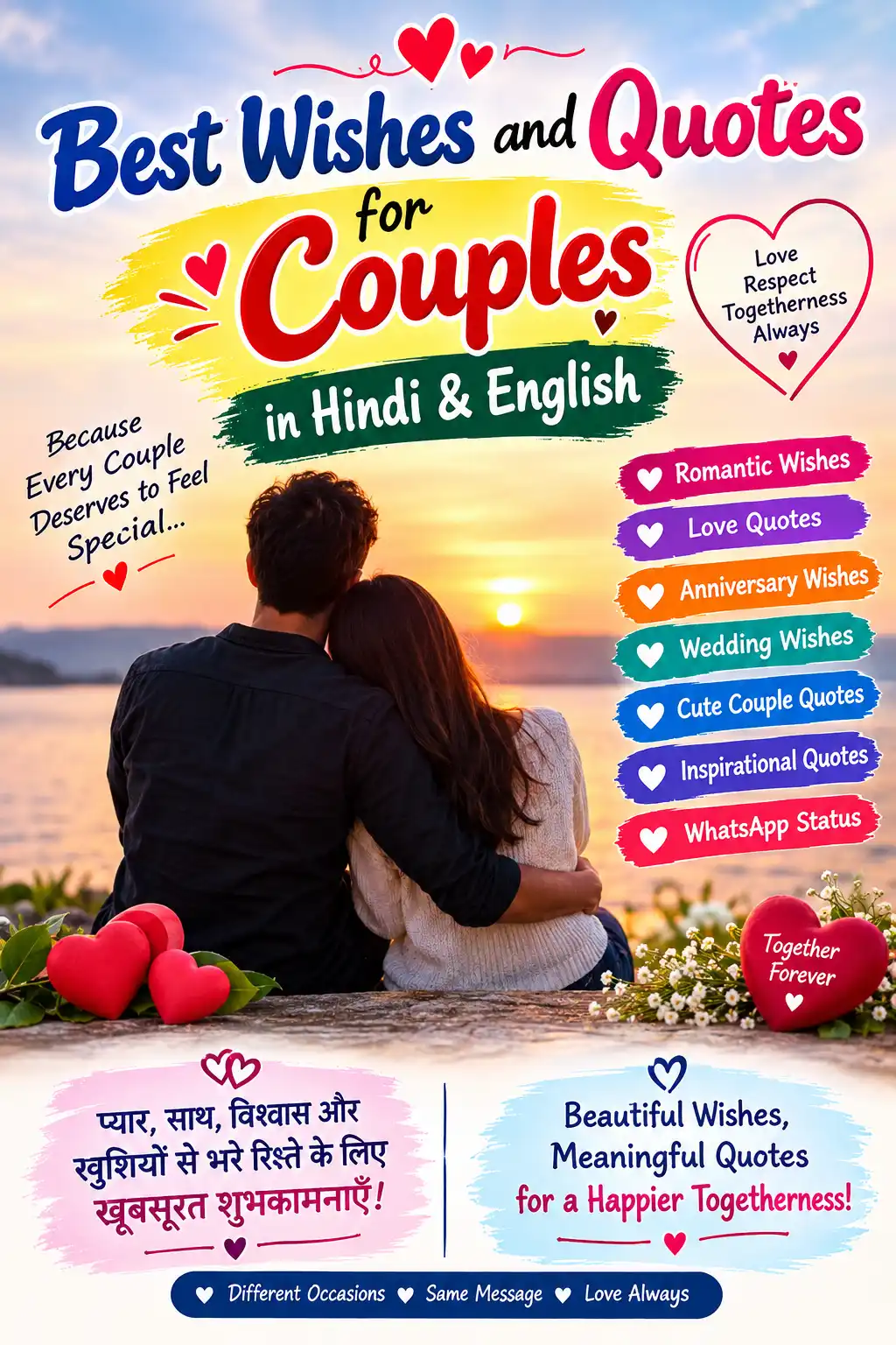 Best Wishes and Quotes for Couples in Hindi & English